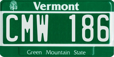 VT license plate CMW186