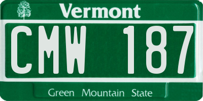 VT license plate CMW187