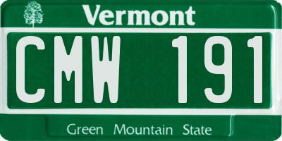 VT license plate CMW191
