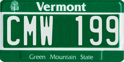 VT license plate CMW199