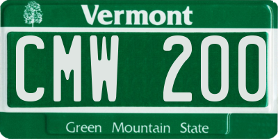 VT license plate CMW200