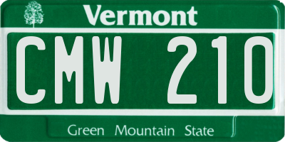 VT license plate CMW210
