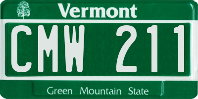 VT license plate CMW211