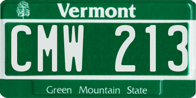 VT license plate CMW213