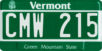 VT license plate CMW215