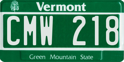 VT license plate CMW218