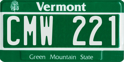 VT license plate CMW221