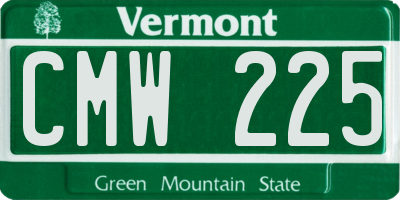 VT license plate CMW225