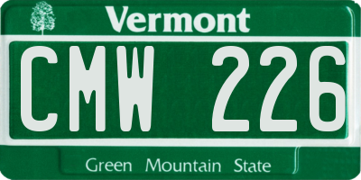 VT license plate CMW226