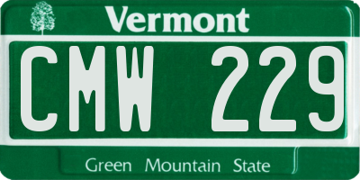VT license plate CMW229