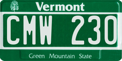 VT license plate CMW230