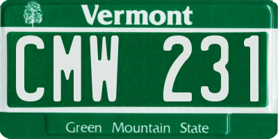 VT license plate CMW231