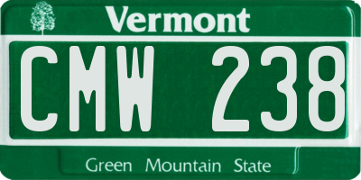 VT license plate CMW238