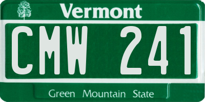 VT license plate CMW241