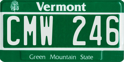 VT license plate CMW246