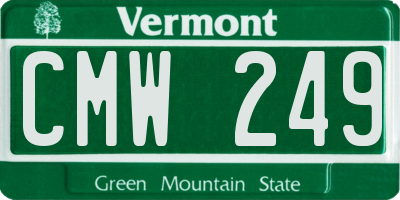 VT license plate CMW249