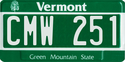 VT license plate CMW251