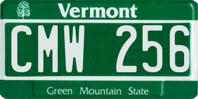 VT license plate CMW256