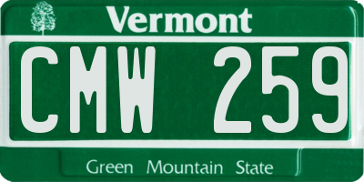 VT license plate CMW259