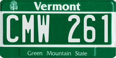 VT license plate CMW261
