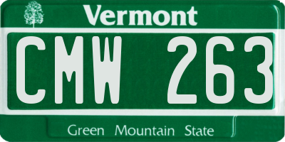VT license plate CMW263