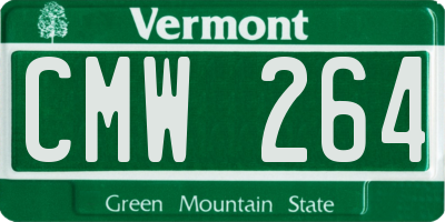 VT license plate CMW264