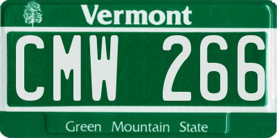 VT license plate CMW266