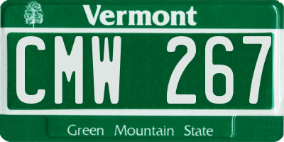 VT license plate CMW267