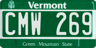VT license plate CMW269