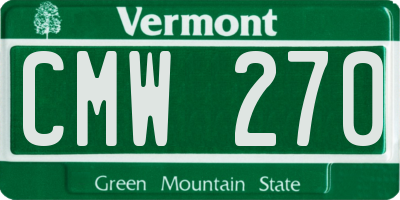 VT license plate CMW270