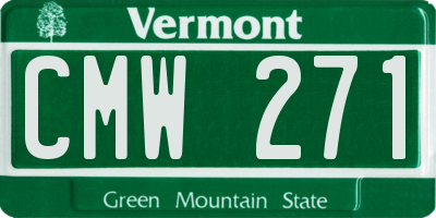 VT license plate CMW271