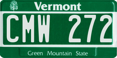 VT license plate CMW272