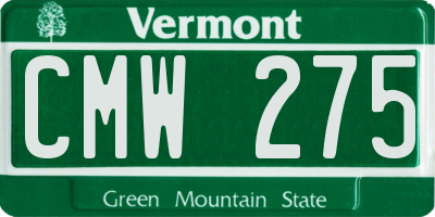 VT license plate CMW275