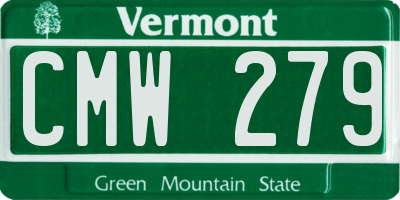 VT license plate CMW279
