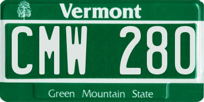 VT license plate CMW280