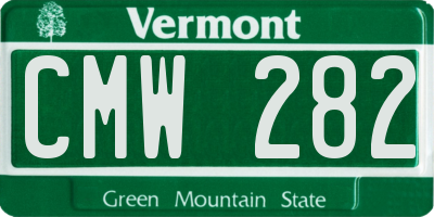 VT license plate CMW282