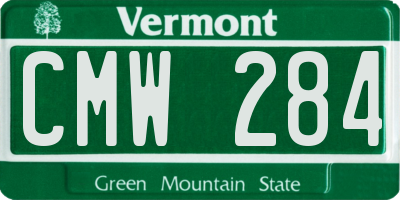 VT license plate CMW284