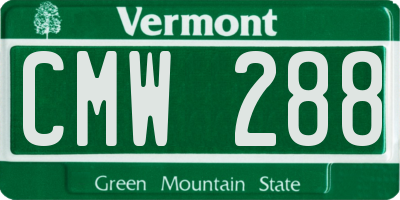 VT license plate CMW288