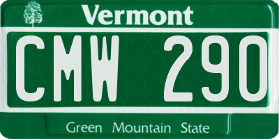 VT license plate CMW290