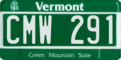 VT license plate CMW291