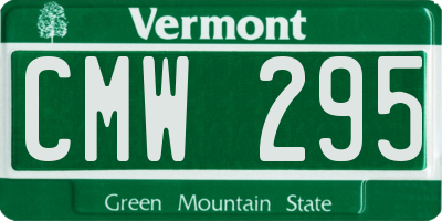 VT license plate CMW295