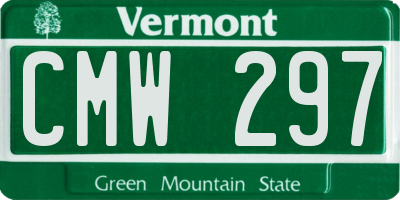 VT license plate CMW297