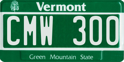 VT license plate CMW300