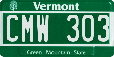 VT license plate CMW303