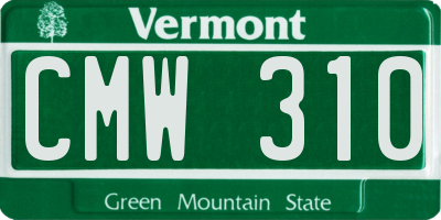 VT license plate CMW310