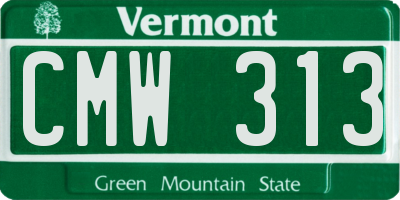 VT license plate CMW313