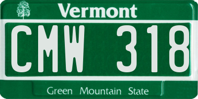 VT license plate CMW318