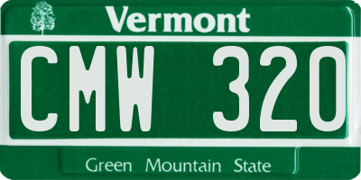 VT license plate CMW320