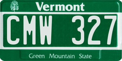 VT license plate CMW327