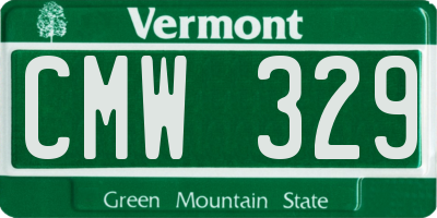 VT license plate CMW329